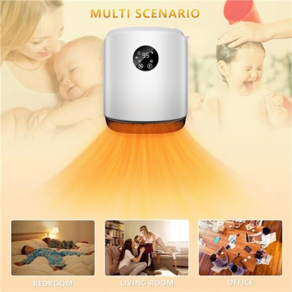 Space Heater for Indoor Use Wall Mounted with WIFI/Remote,1500W Portable Heater - Picture 4 of 7